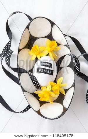 Chicken Egg With Easter Greeting