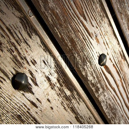 Cheglio  Knocker In A  Door Curch  Closed Wood Italy  Lombardy
