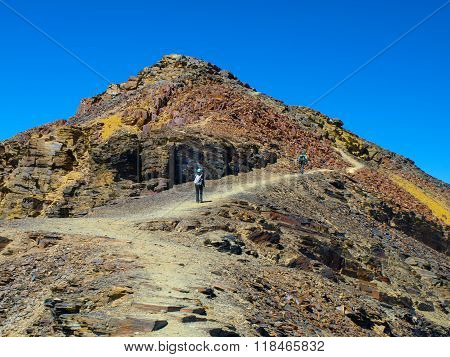 Climbing on Chacaltaya Mountain