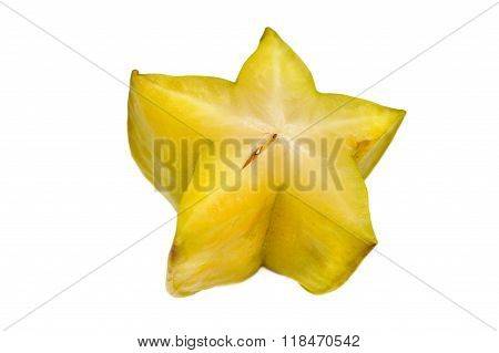 Close Up View Of The Carambola On White