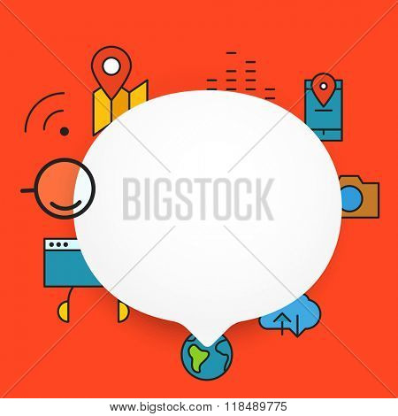 Speech cloud template with different icons. Add your content on it