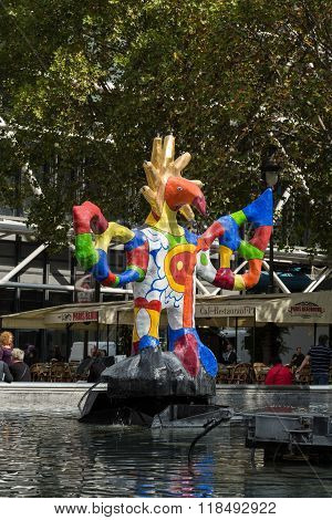 Stravinsky Fountain In Paris Near The Arts Centre Pompidou