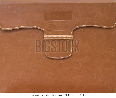 Closeup Brown Bag For Document Paper Background