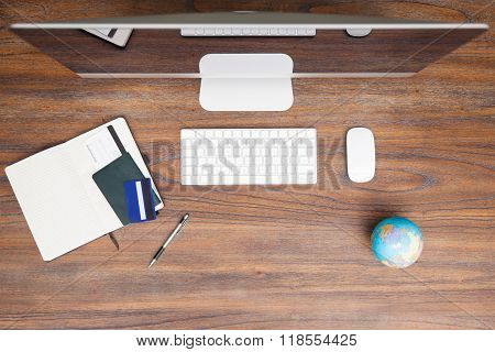 Workspace Of A Travel Agent