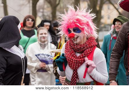 People Attend The Masopust Carnival