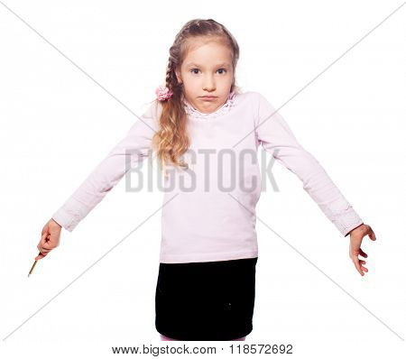 Surprised girl. No sawy