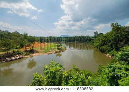 The Curve Of River Kwai At Kanchanaburi, Thailand