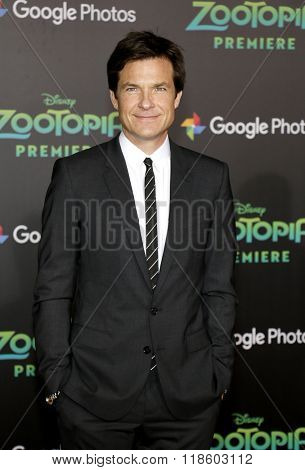 Jason Bateman at the Los Angeles premiere of 'Zootopia' held at the El Capitan Theater in Hollywood, USA on February 17, 2016.