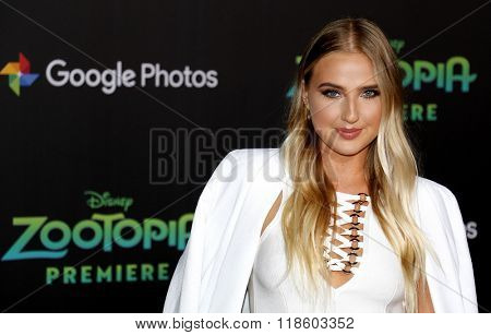 Veronica Dunne at the Los Angeles premiere of 'Zootopia' held at the El Capitan Theater in Hollywood, USA on February 17, 2016.