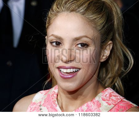 Shakira at the Los Angeles premiere of 'Zootopia' held at the El Capitan Theater in Hollywood, USA on February 17, 2016.