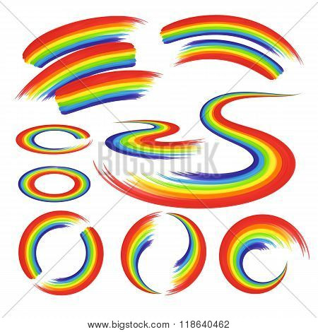 Rainbows In Abstract Shape Set