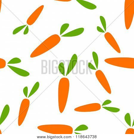 Carrot Seamless Pattern Vector.