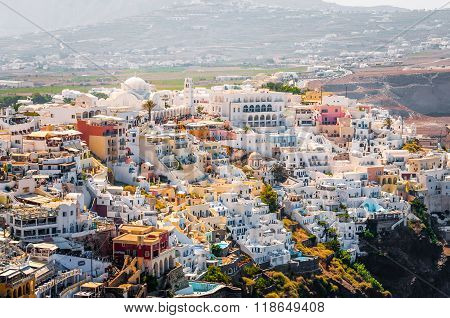 View on Thira town at Santorini island
