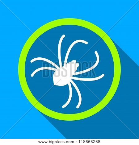 Spider Flat Long Shadow Square Icon