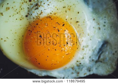 fried egg on the pan