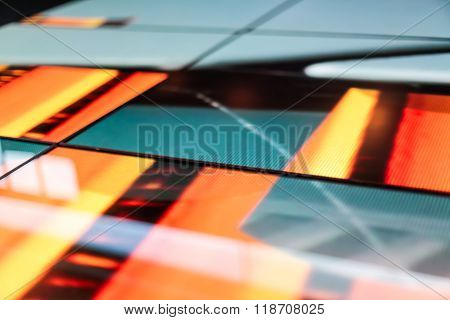 Led Floor Technology Green And Orange Pattern