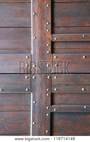 Vanzaghello  Knocker In A  Door Curch  Closed Wood Lombardy Italy  Varese