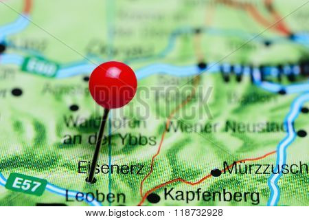 Eisenerz pinned on a map of Austria