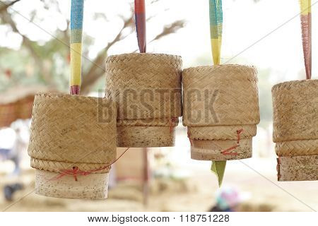 Bamboo Wooden Rice Box For Sticky Rice