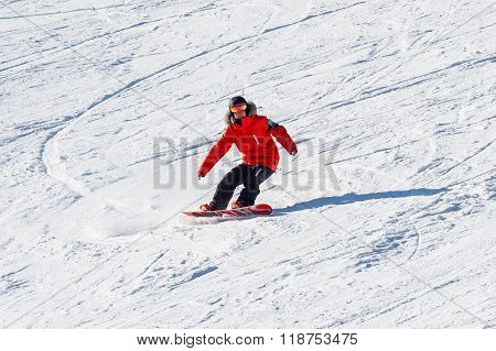 Skier skiing on Deogyusan Ski Resort in winter South Korea