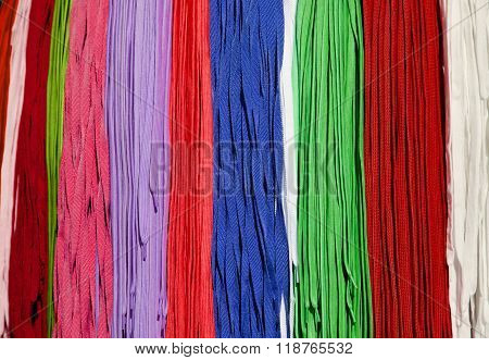 Many colorful shoestrings