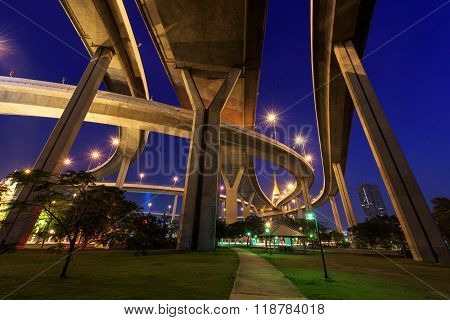 Bhumibol Bridge Above Park, Bangkok