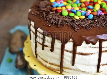 Layered Cale With Whipped Cream And Mascarpone.