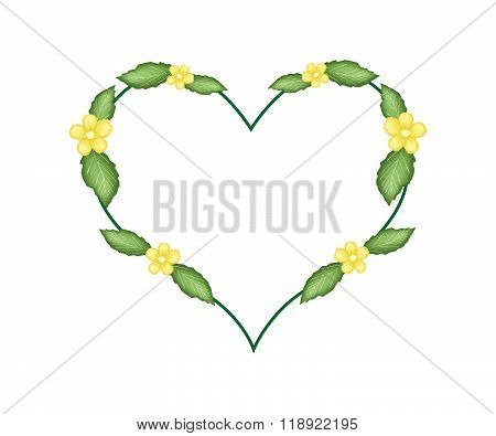 Yellow Simpor Flowers In A Heart Shape