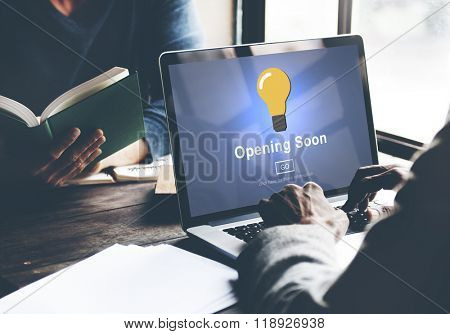 Opening Soon Launch Welcome Advertising Commercial Concept