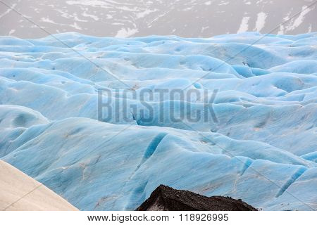 The Blue Ice Of The Skaftafellsjokull Glacier In Iceland