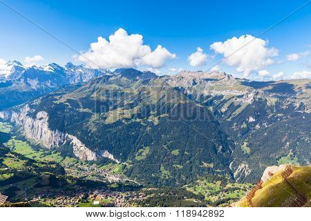 Panorama View Of The Swiss Alps Rom Mannlichen