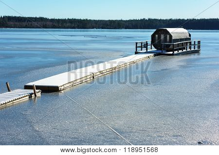 Octagonal Sauna On Ice