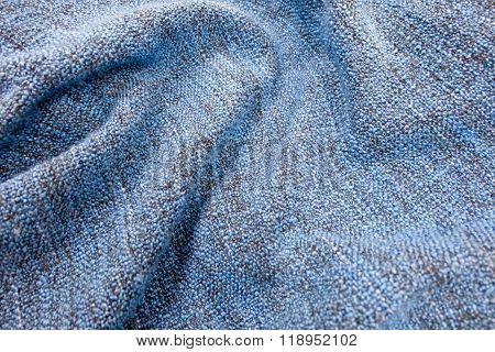 Detail Of The Blue Blanket Textile Texture