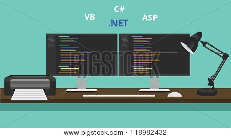 Programmer Workspace Visual Studio .net Technology Asp .net Vb Visual Basic