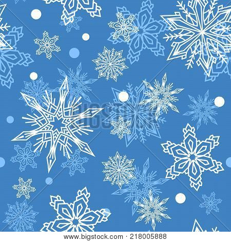 Snowflakes vector icons frozen frost star Christmas decoration snow winter flakes elemets Xmas holiday design. Winter snow traditional beautiful star ornament seamless patetrn