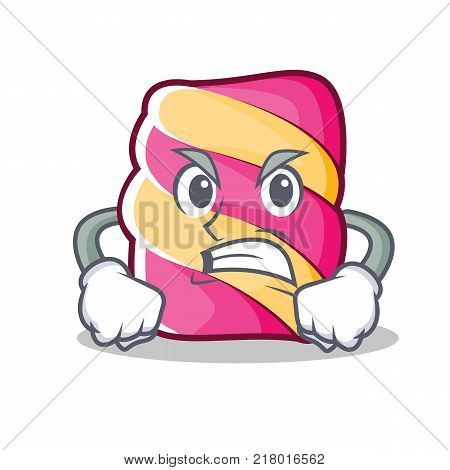 Angry marshmallow character cartoon style vector illustartion
