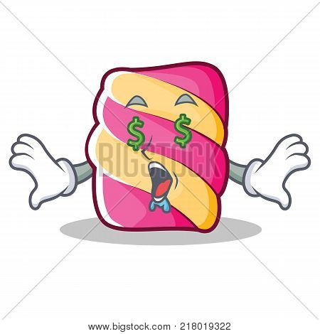 Money eye marshmallow character cartoon style vector illustartion