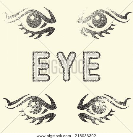 Humen Eye Stipple Effect Raster Art