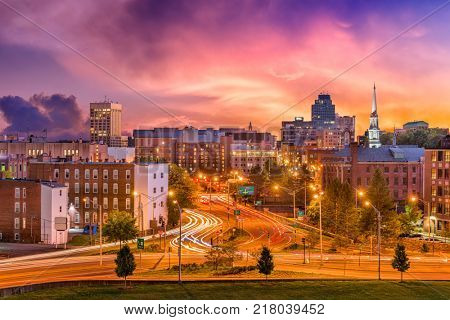 Worcester, Massachusetts, USA downtown skyline.