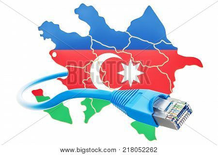 Internet connection in Azerbaijan concept. 3D rendering isolated on white background