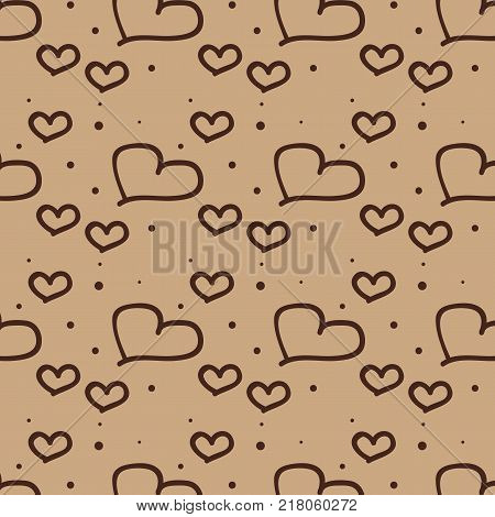 Vector seamless retro pattern with hearts. Can be used for wallpaper pattern fills web page backgroundsurface textures