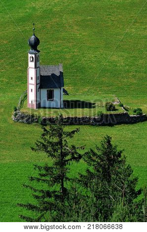 St Johann Church, Santa Maddalena, Val Di Funes, Dolomites, Italy