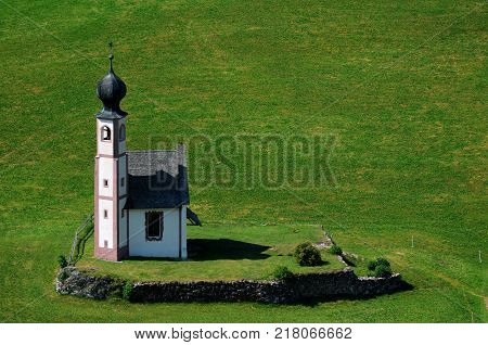 St Johann Church, Santa Maddalena, Val Di Funes, Dolomites, Italy