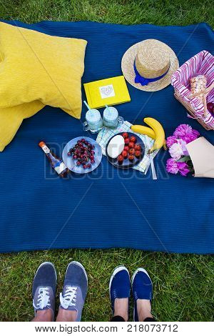Bright picnic in nature - beautiful and bright food