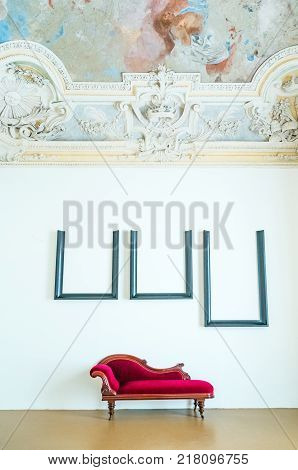 Rivoli Italy - August 14 2016: Works of contemporary art in the museum of modern art housed in the halls of the Royal catle of Rivoli