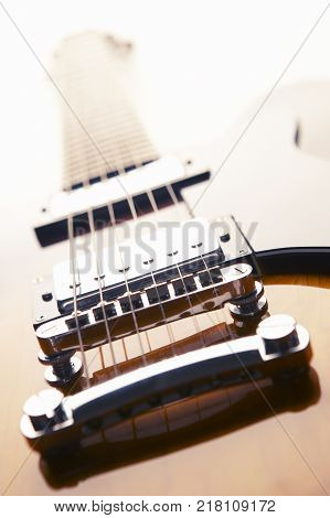 Close Up Of Semi Acoustic Electric Guitar
