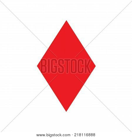 Ace of diamonds poker isolated. Ace of diamonds symbol. Vector stock.