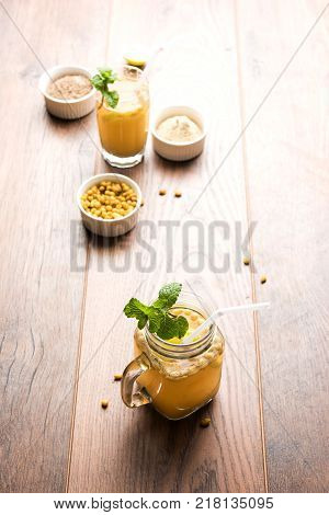 Jal Jeera or Jal-jeera, or jaljira, is an Indian beverage prepared using mixing cumin powder in water and served cold