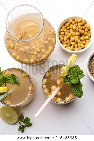 Jal Jeera or Jal-jeera, or jaljira, is an Indian beverage prepared using mixing cumin powder in water and served cold