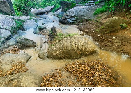 Bamni water fall water flowing through rocks Purulia West Bengal India